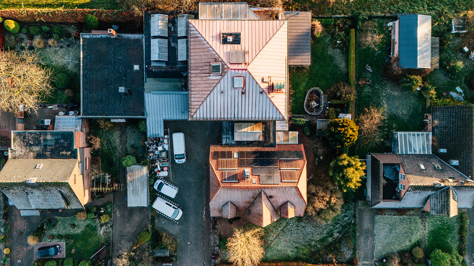 Betriebsgelände der Bauklempnerei Stöver in Tostedt – Luftaufnahme